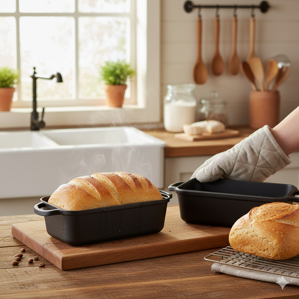 Cast Iron Bread Loaf Pan with Lid